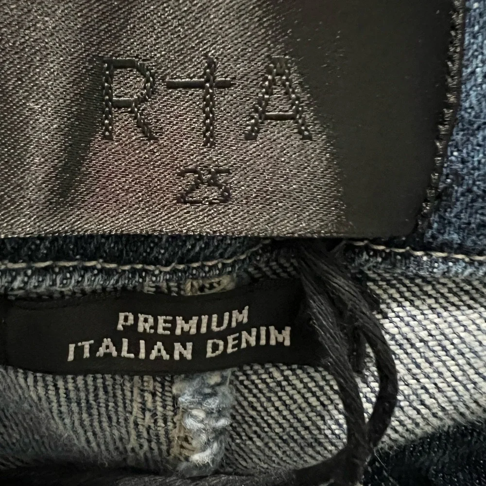 RtA Carlota Jean high waisted straight jean braided detail blue‎ jeans size 25